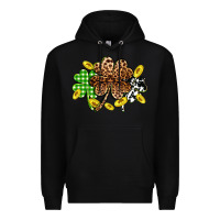Black St. Patrick's Day shamrocks Premium Hoodie - OliviaCreatesArt