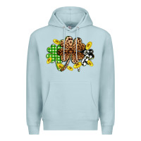 Blue Mist St. Patrick's Day shamrocks Premium Hoodie - OliviaCreatesArt