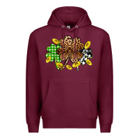 Burgundy St. Patrick's Day shamrocks Premium Hoodie - OliviaCreatesArt