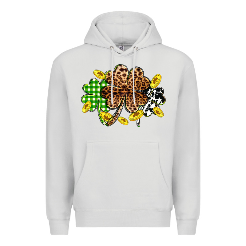 St. Patrick's Day Shamrocks Premium Hoodie by OliviaCreatesArt | Teevron