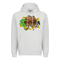 Dove Grey St. Patrick's Day shamrocks Premium Hoodie - OliviaCreatesArt