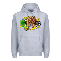 Heather Grey St. Patrick's Day shamrocks Premium Hoodie - OliviaCreatesArt