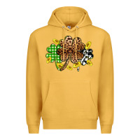 Mustard St. Patrick's Day shamrocks Premium Hoodie - OliviaCreatesArt