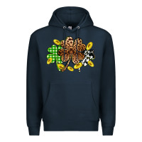 Navy St. Patrick's Day shamrocks Premium Hoodie - OliviaCreatesArt