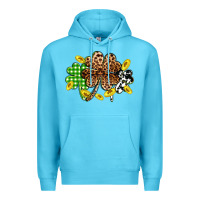 Ocean Blue St. Patrick's Day shamrocks Premium Hoodie - OliviaCreatesArt