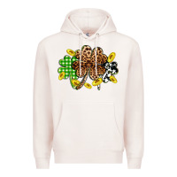 Pale Pink St. Patrick's Day shamrocks Premium Hoodie - OliviaCreatesArt