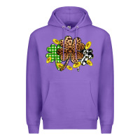 Purple St. Patrick's Day shamrocks Premium Hoodie - OliviaCreatesArt