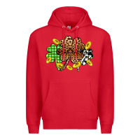 Red St. Patrick's Day shamrocks Premium Hoodie - OliviaCreatesArt