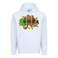 White St. Patrick's Day shamrocks Premium Hoodie - OliviaCreatesArt