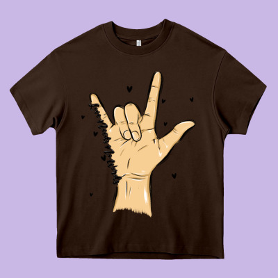 Love Needs No Words Heavy Core Tee Designed By Maliassmallbusiness