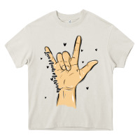 Cream love needs no words Heavy Core Tee - MaliasSmallBusiness