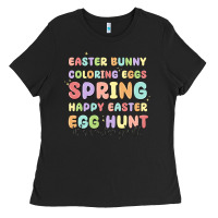 Black easter bunny spring Ladies Tee - MaliasSmallBusiness