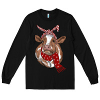 Black christmas scarf heifer Long Sleeve Tee - RanaPortraitStore