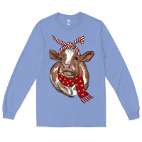 Colony Blue christmas scarf heifer Long Sleeve Tee - RanaPortraitStore