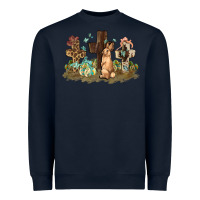 Navy Western rabbit bunny with crosses Easter Day Heavyweight Sweatshirt - HowdyJamesFarm