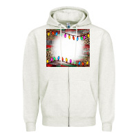 Oatmeal Heather christmas bleach effect tumler Zipper Hoodie - CowCowDesign