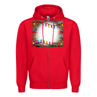 Red christmas bleach effect tumler Zipper Hoodie - CowCowDesign