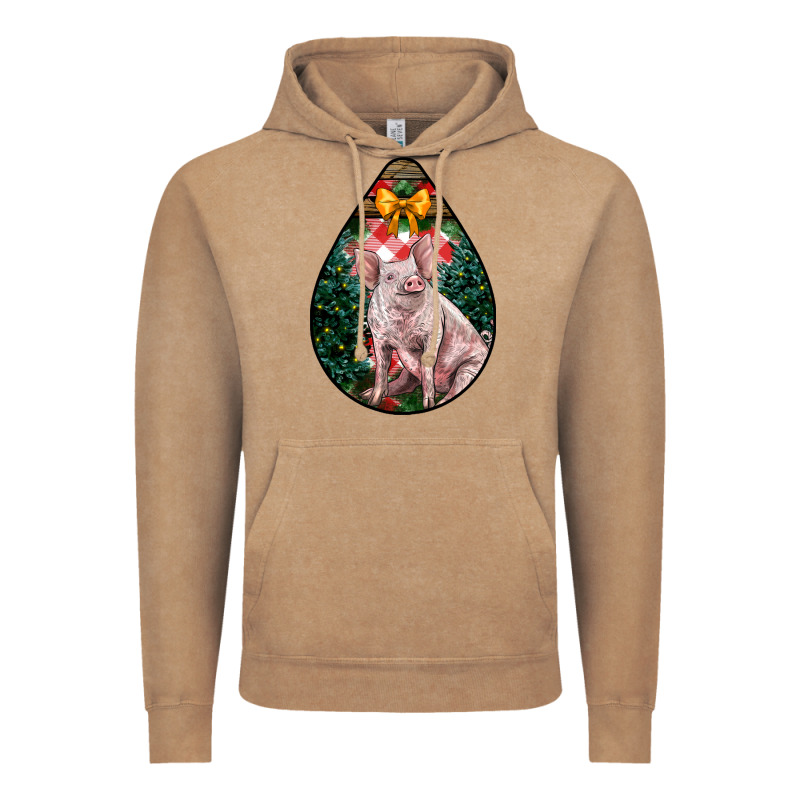 Christmas Pig Vintage Hoodie by LillyAllenDesigns | Teevron