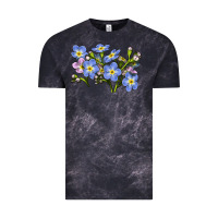 Cloud Black Forget Me Not Flower Illustrations Vintage Tee - LillyAllenDesigns