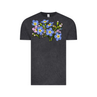 Vintage Black Forget Me Not Flower Illustrations Vintage Tee - LillyAllenDesigns