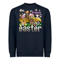 Happy Easter Truck With Farm Animals Easter Day Heavyweight Sweatshirt | Teevron