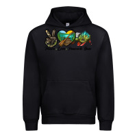 Black Peace Love Peacock Bass Urban Hoodie - LillyAllenDesigns