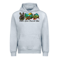 Heather Grey Peace Love Peacock Bass Urban Hoodie - LillyAllenDesigns