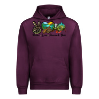 Mauve Wine Peace Love Peacock Bass Urban Hoodie - LillyAllenDesigns
