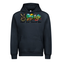 Navy Peace Love Peacock Bass Urban Hoodie - LillyAllenDesigns