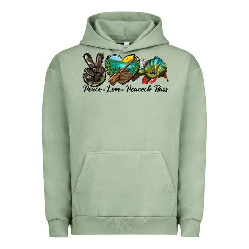 Peace Love Peacock Bass Urban Hoodie by LillyAllenDesigns | Teevron