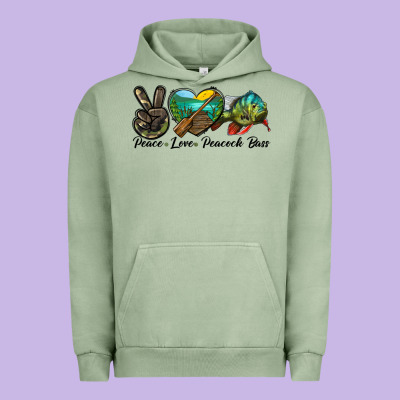 Peace Love Peacock Bass Urban Hoodie Designed By Lillyallendesigns