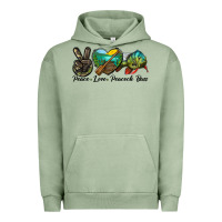Pigment Oil Green Peace Love Peacock Bass Urban Hoodie - LillyAllenDesigns