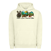 Pigment Pistachio Peace Love Peacock Bass Urban Hoodie - LillyAllenDesigns