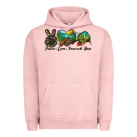 Pigment Salmon Peace Love Peacock Bass Urban Hoodie - LillyAllenDesigns