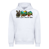 White Peace Love Peacock Bass Urban Hoodie - LillyAllenDesigns