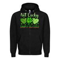 Black St. Patrick's Not lucky simply blessed Zipper Hoodie - OliviaCreatesArt