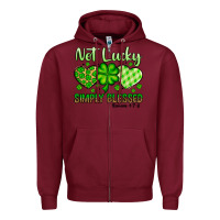 Burgundy St. Patrick's Not lucky simply blessed Zipper Hoodie - OliviaCreatesArt