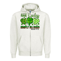 Oatmeal Heather St. Patrick's Not lucky simply blessed Zipper Hoodie - OliviaCreatesArt