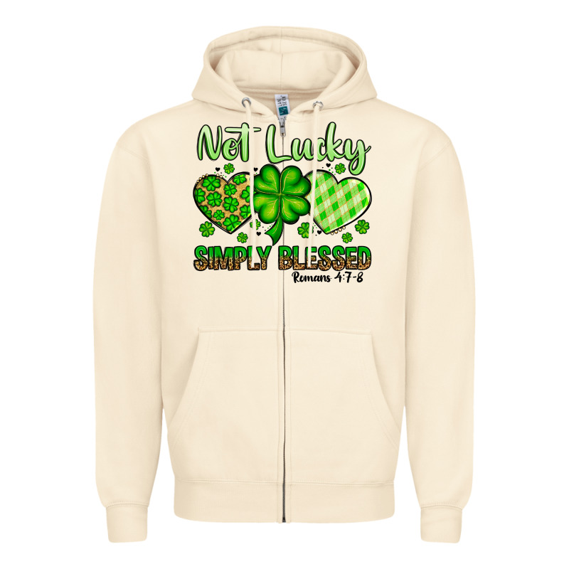 St. Patrick's Not Lucky Simply Blessed Zipper Hoodie by OliviaCreatesArt | Teevron