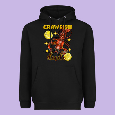 Mardi Gras Crawfish Dude Heavyweight Hoodie Designed By Fadigitalartstudio