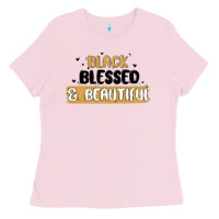 Bubblegum Pink black blessed & beautiful Ladies Tee - MaliasSmallBusiness
