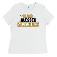 White black blessed & beautiful Ladies Tee - MaliasSmallBusiness