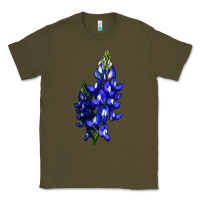 Army Green Bluebonnet Flower Classic Tee - LillyAllenDesigns