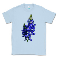 Dusty Blue Bluebonnet Flower Classic Tee - LillyAllenDesigns