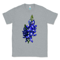 Heather Grey Bluebonnet Flower Classic Tee - LillyAllenDesigns