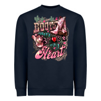 Navy Boots never broke my heart Heavyweight Sweatshirt - HowdyJamesFarm