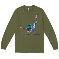 Army Green Mamasaurus Dinosaur Long Sleeve Tee - Bettercallsaul