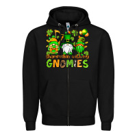 Black St. Patrick's Day shamrockin' with my gnomies Zipper Hoodie - OliviaCreatesArt