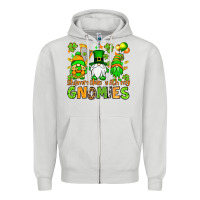 Dove Grey St. Patrick's Day shamrockin' with my gnomies Zipper Hoodie - OliviaCreatesArt