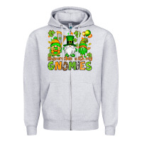 Heather Grey St. Patrick's Day shamrockin' with my gnomies Zipper Hoodie - OliviaCreatesArt